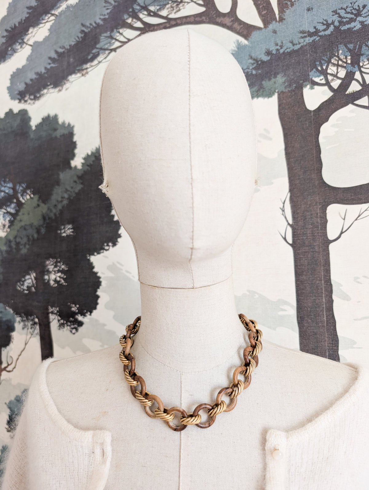 Collier en bois et métal Leritz