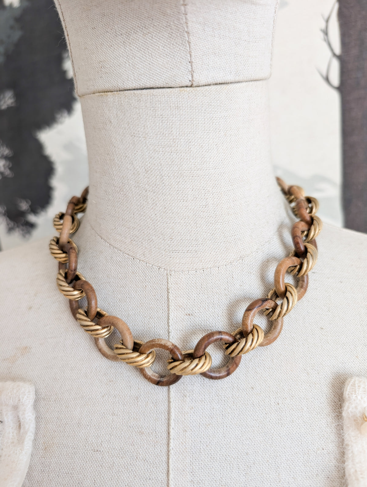 Collier en bois et métal Leritz