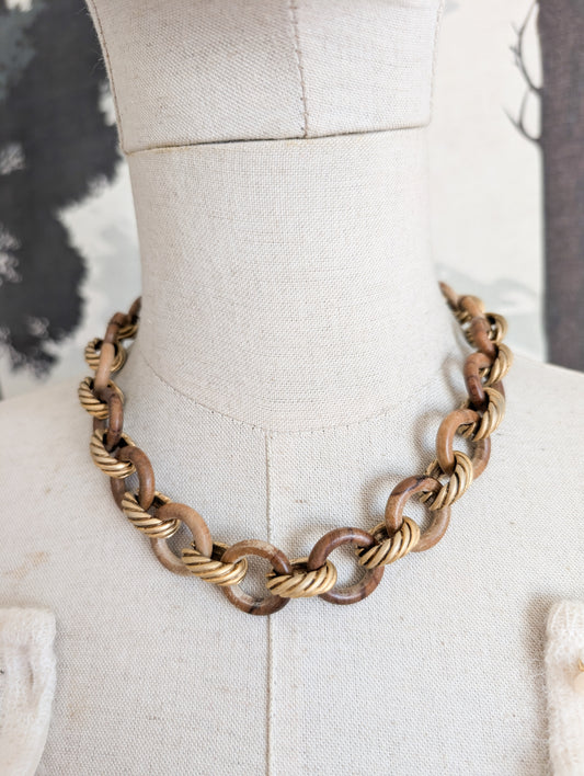 Collier en bois et métal Leritz