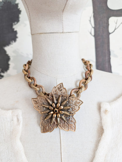 Collier en bois et métal Leritz