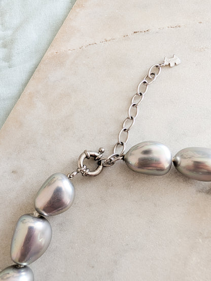 Collier perles argentées Agatha