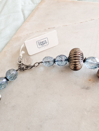 Superbe collier en verre en métal Sharra Pagano