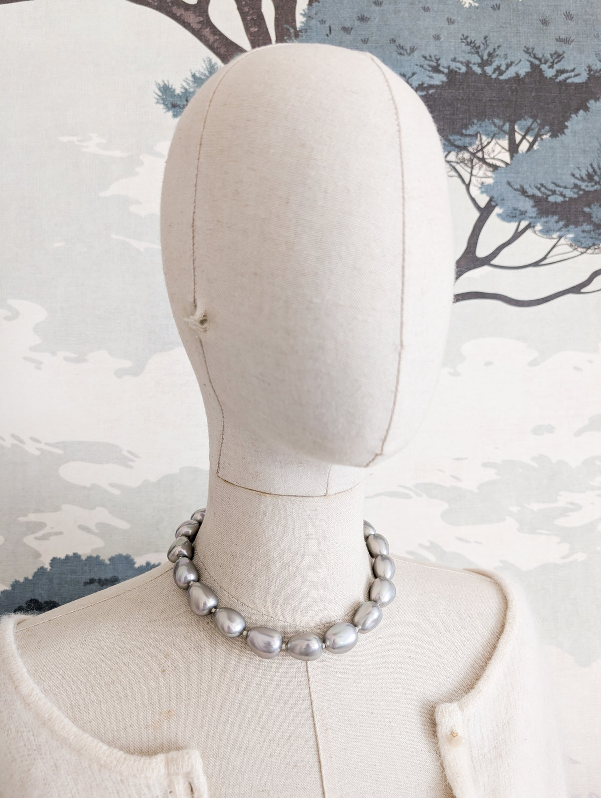 Collier perles argentées Agatha
