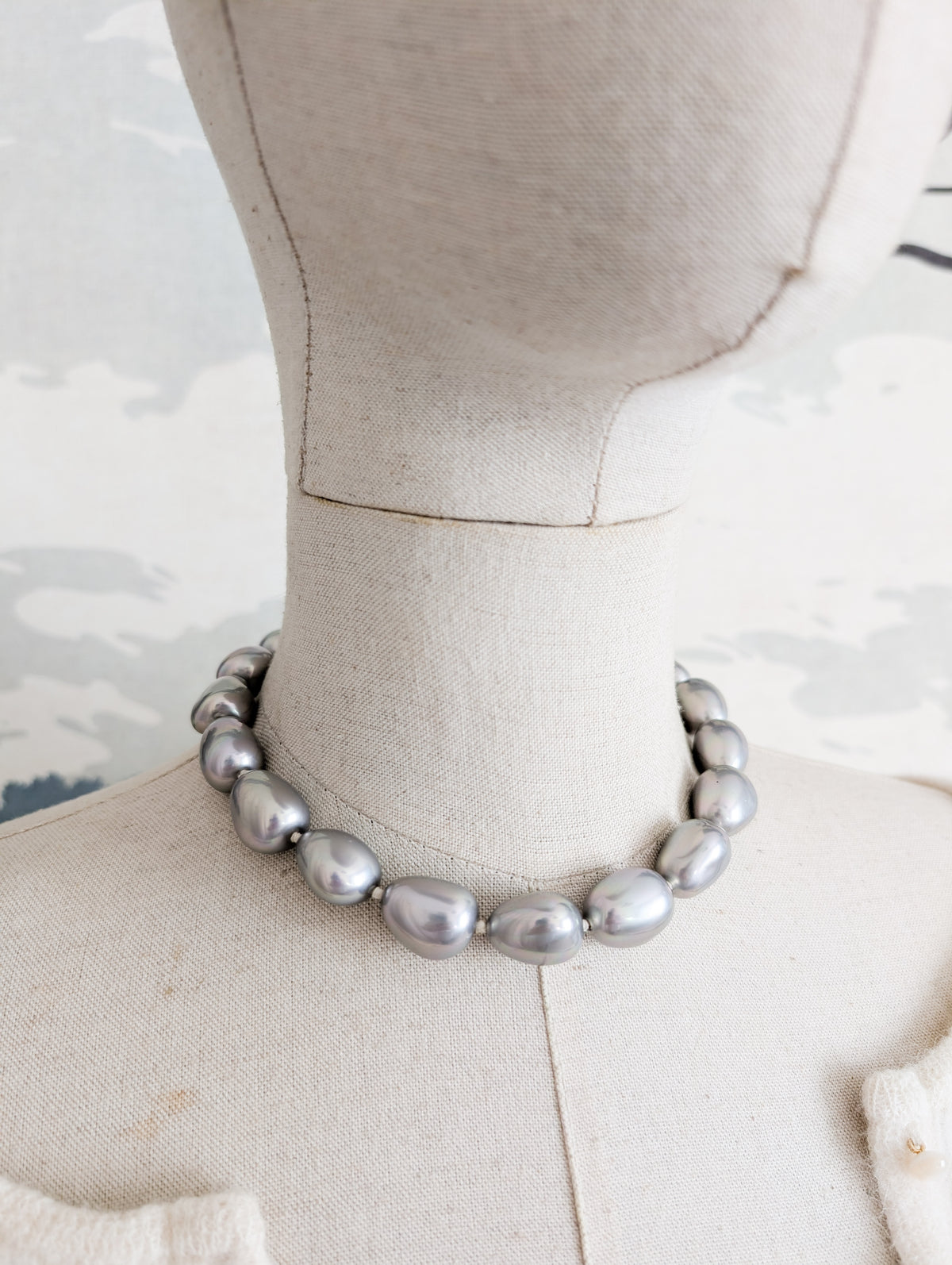 Collier perles argentées Agatha