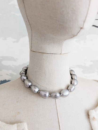 Collier perles argentées Agatha