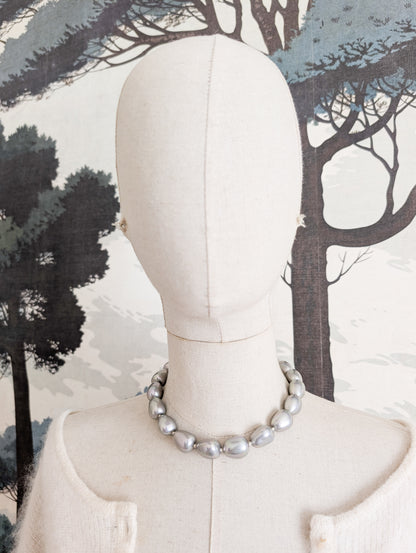 Collier perles argentées Agatha