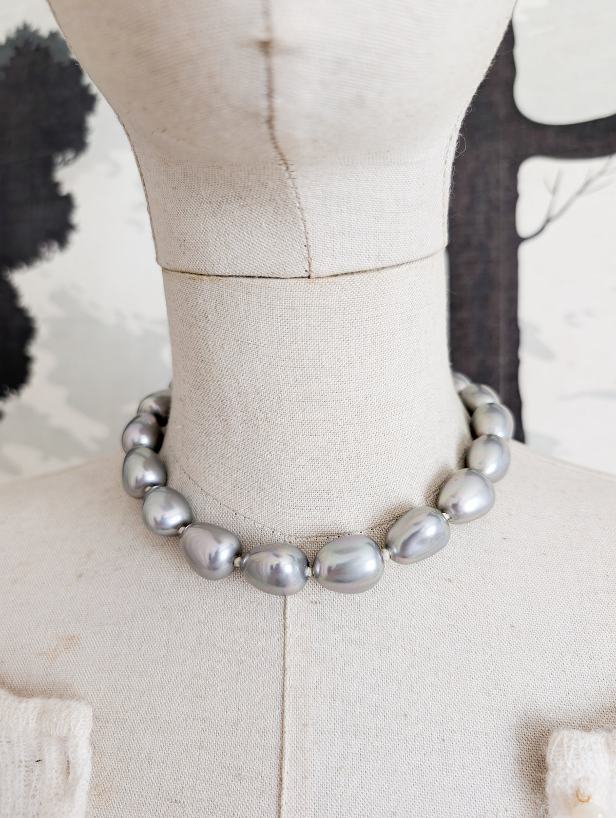 Collier perles argentées Agatha