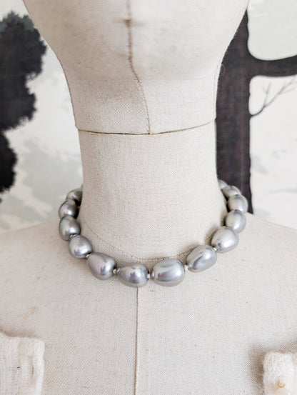 Collier perles argentées Agatha