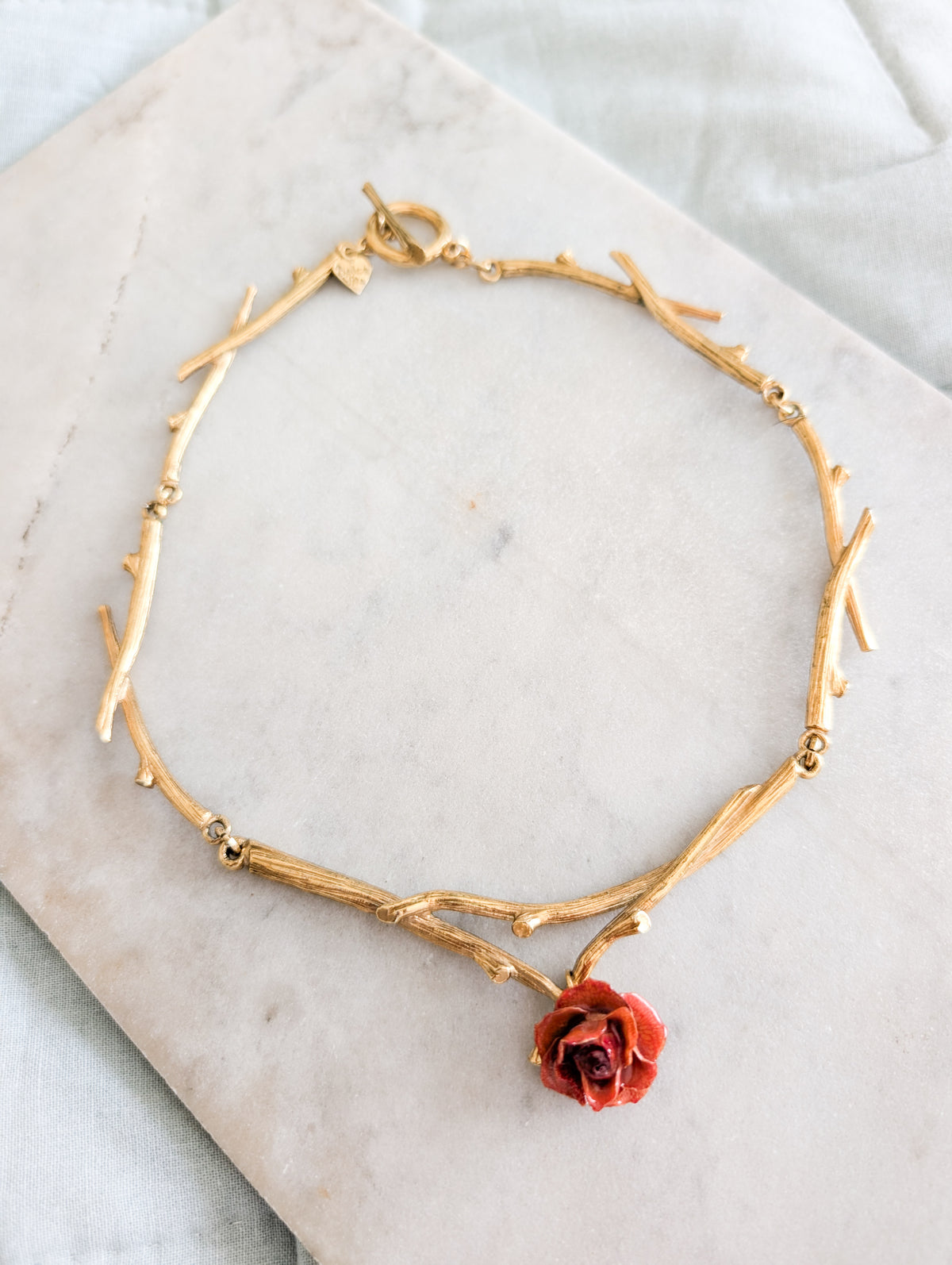 Collier rose véritable Dolce Vita