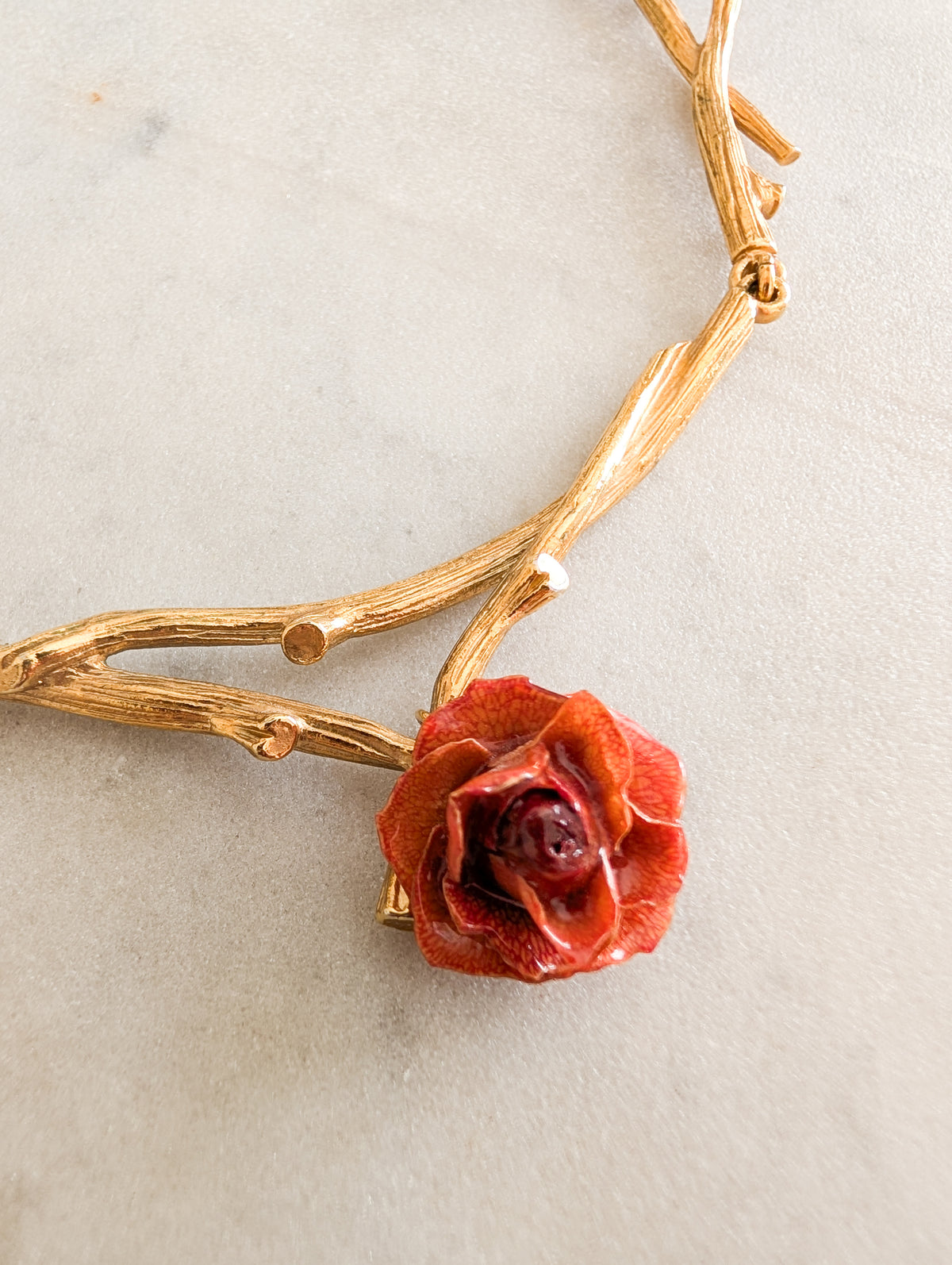 Collier rose véritable Dolce Vita