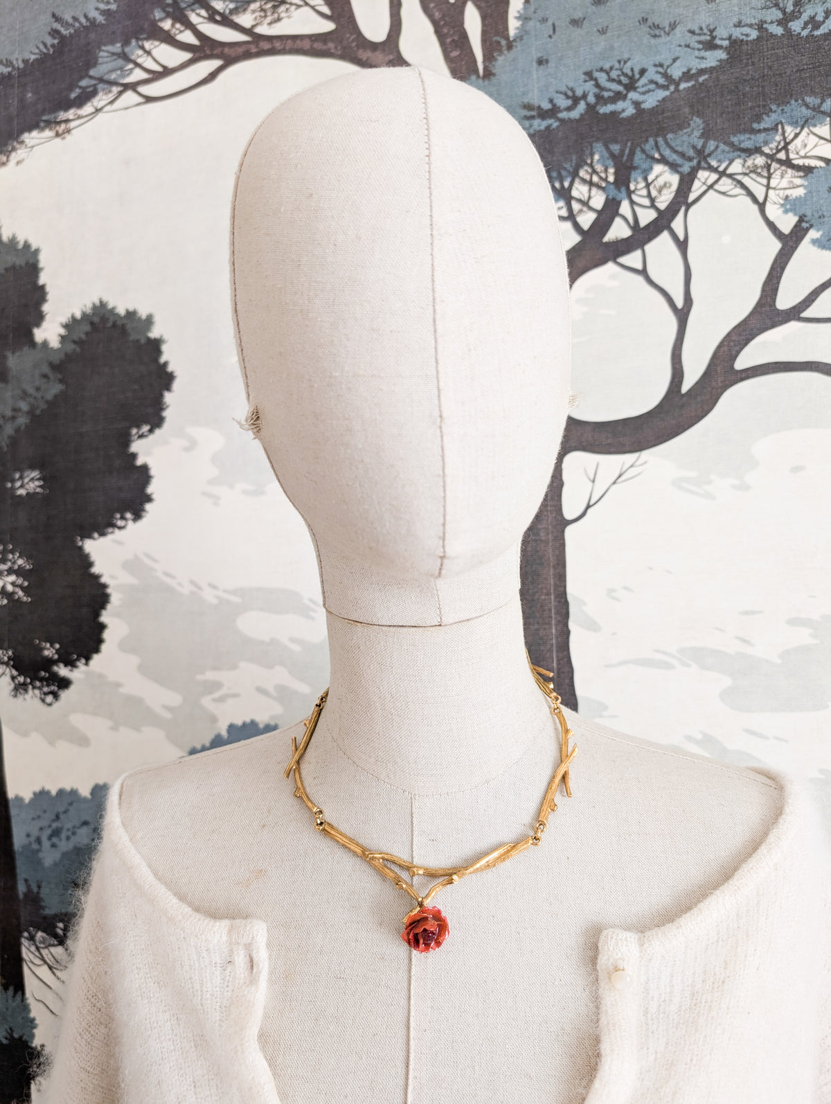 Collier rose véritable Dolce Vita