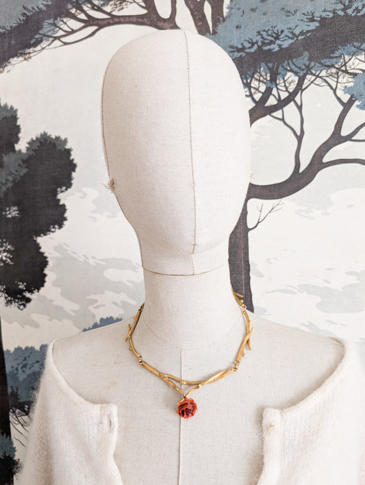 Collier rose véritable Dolce Vita