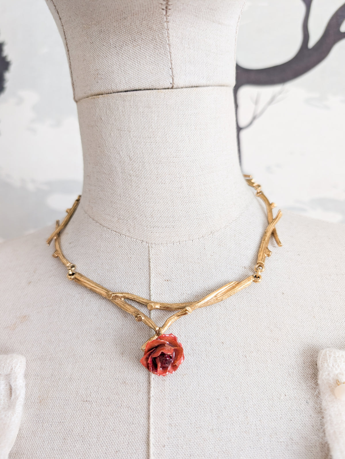 Collier rose véritable Dolce Vita