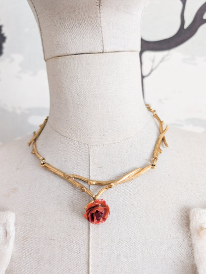 Collier rose véritable Dolce Vita
