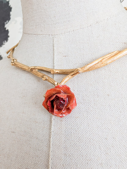 Collier rose véritable Dolce Vita