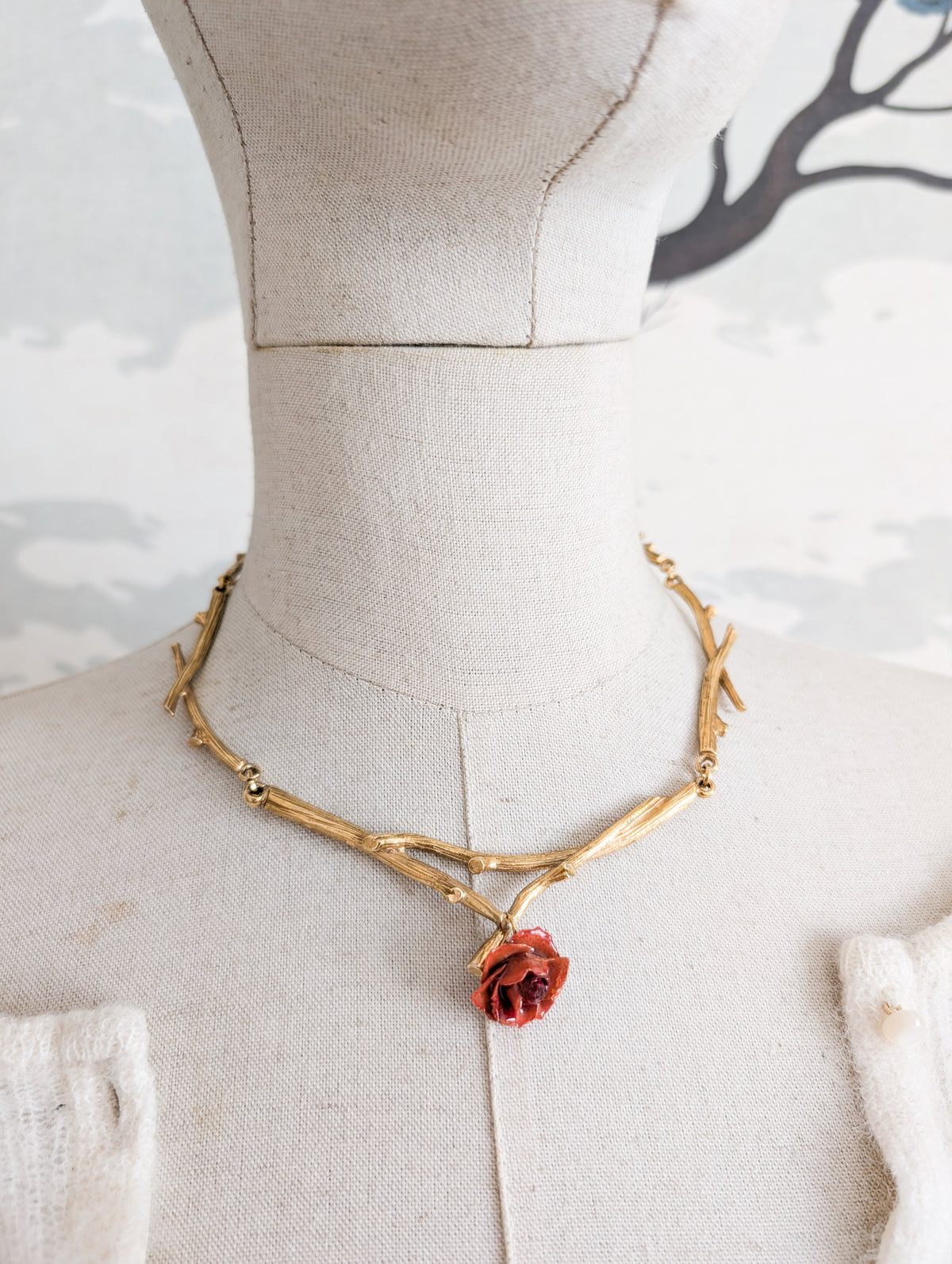 Collier rose véritable Dolce Vita