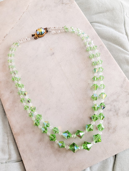 Collier 2 rangs de perles de cristal