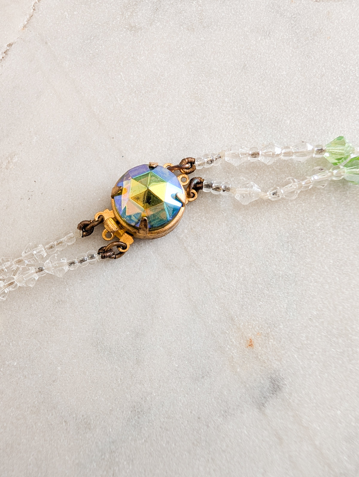 Collier 2 rangs de perles de cristal