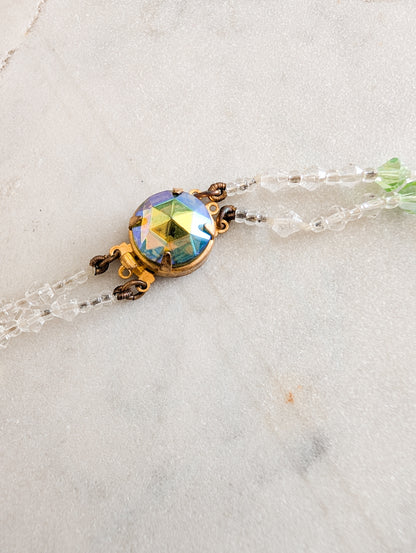 Collier 2 rangs de perles de cristal