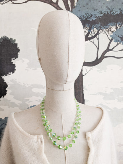 Collier 2 rangs de perles de cristal