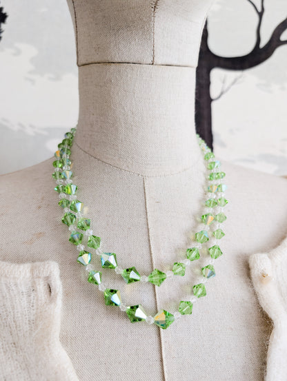 Collier 2 rangs de perles de cristal