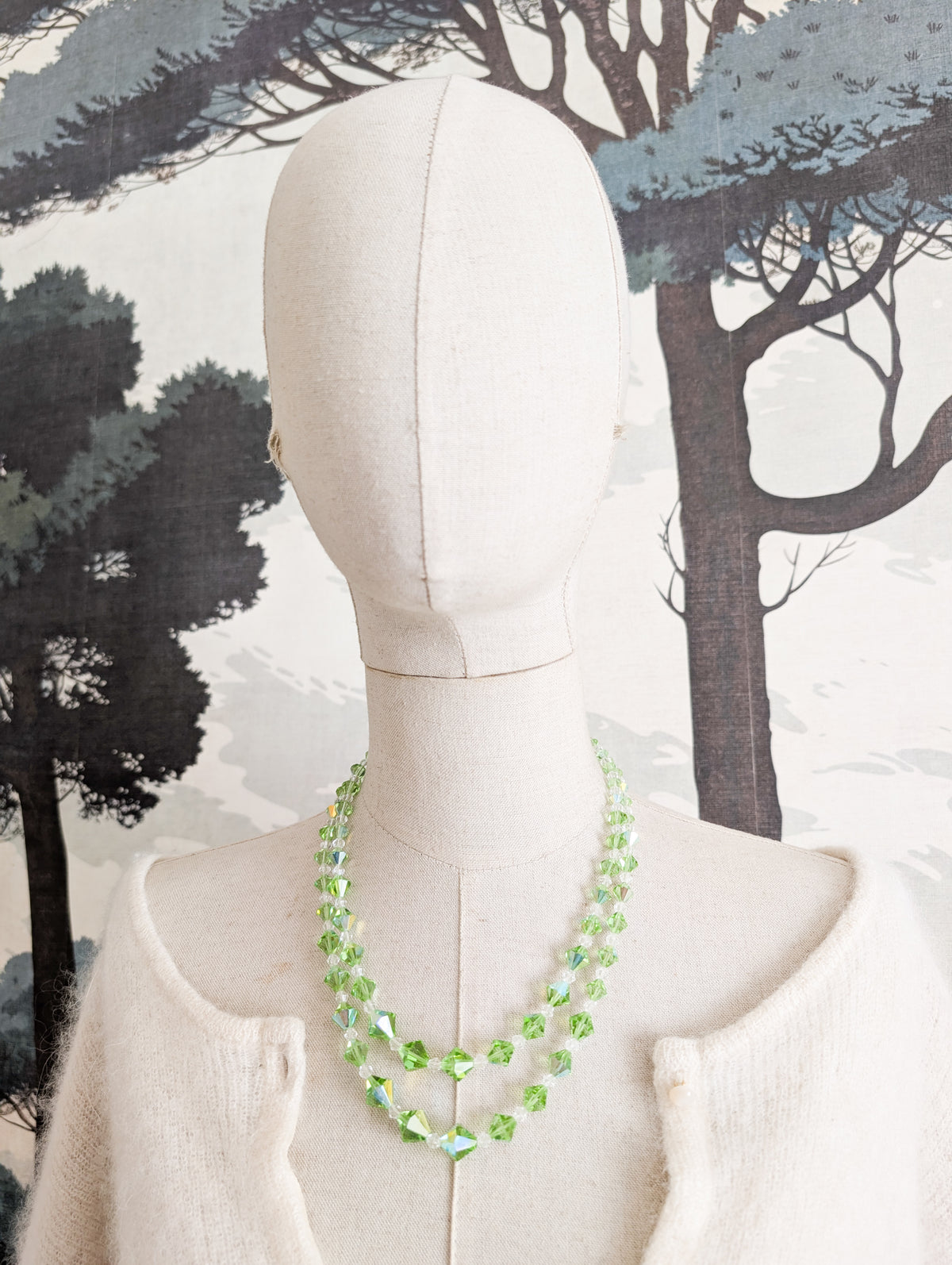 Collier 2 rangs de perles de cristal