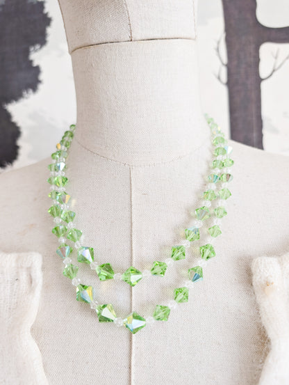 Collier 2 rangs de perles de cristal