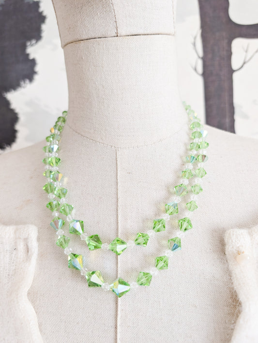 Collier 2 rangs de perles de cristal