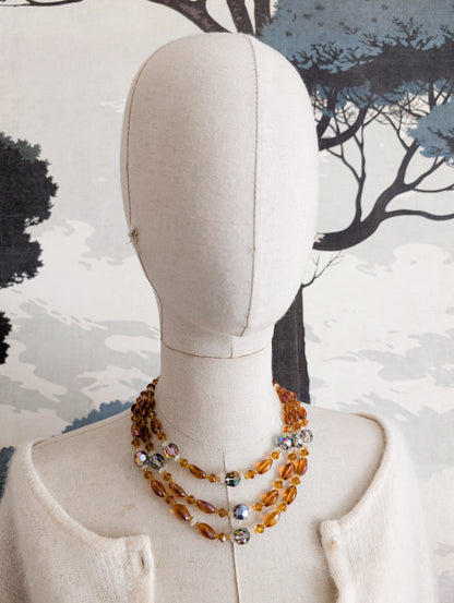 Collier 50's en verre et cristal