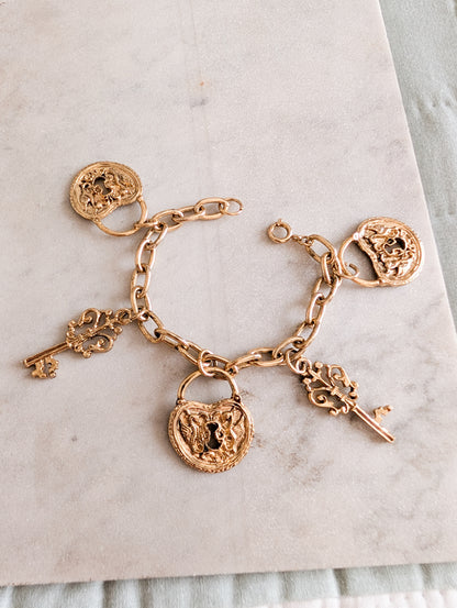 Bracelet cadenas et clefs