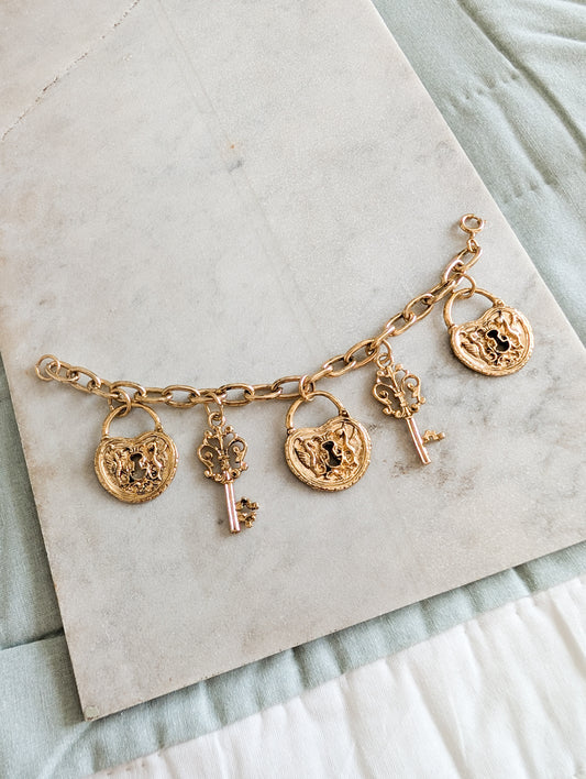 Bracelet cadenas et clefs