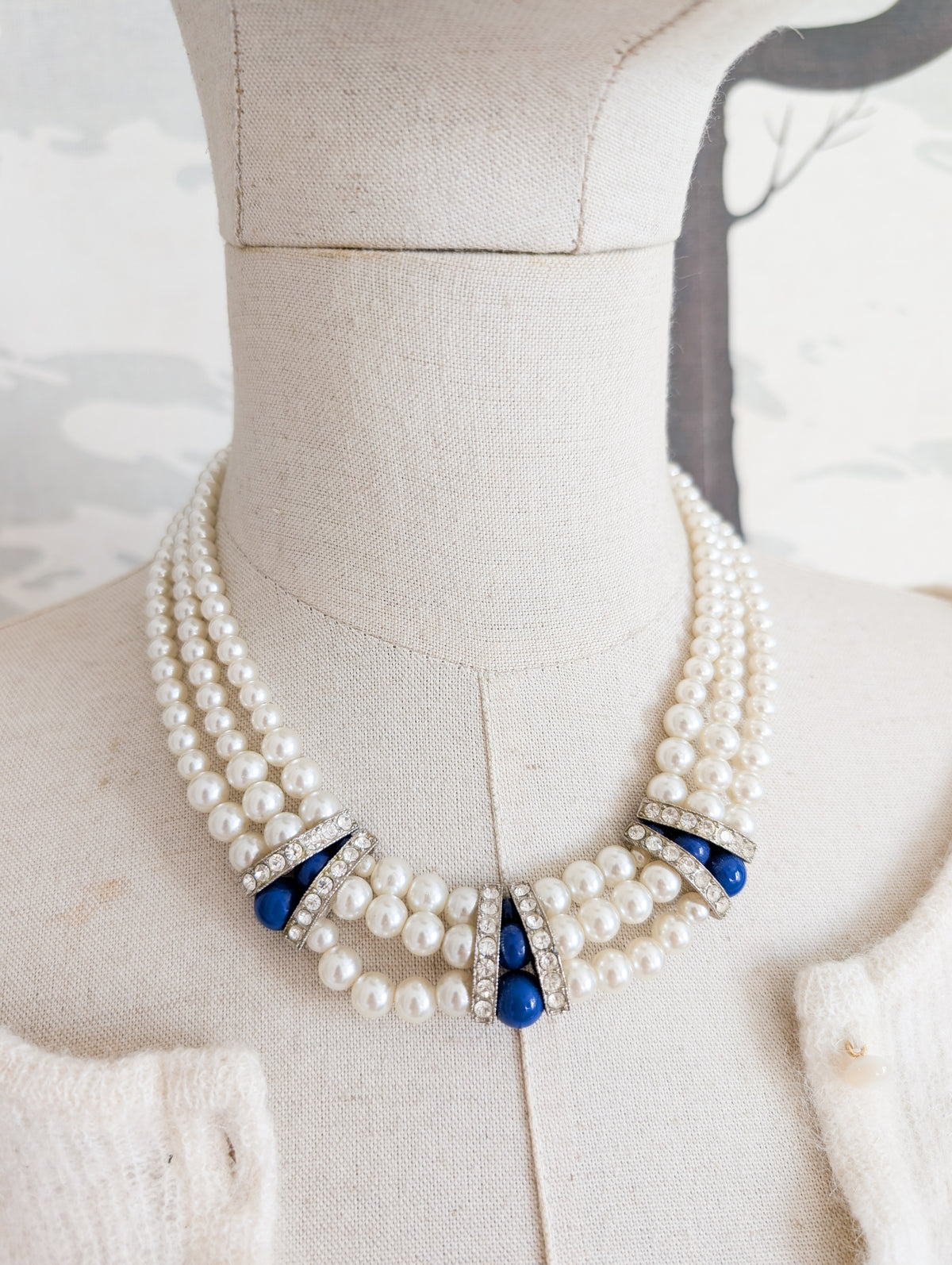 Collier de perles et perles bleues