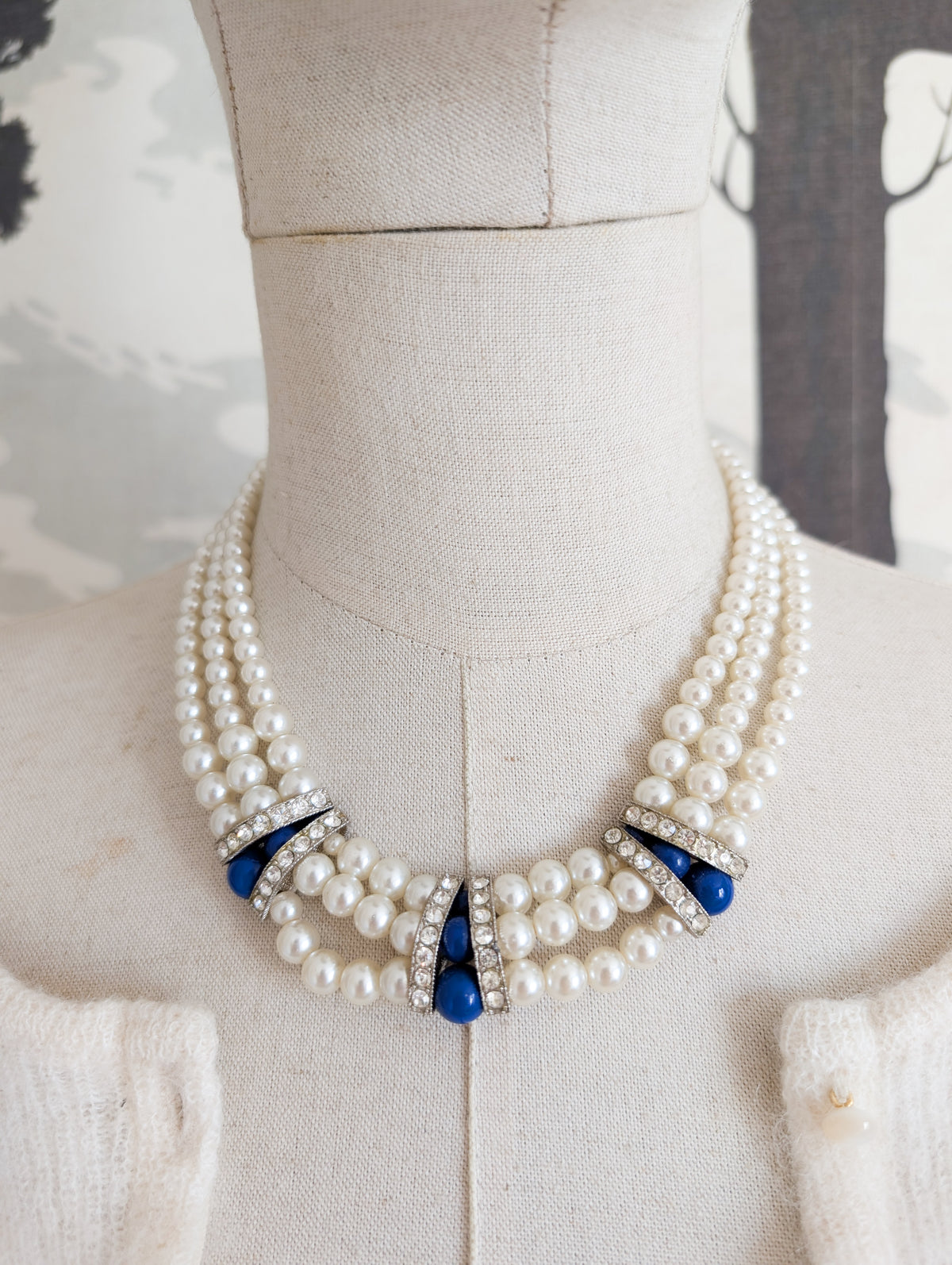 Collier de perles et perles bleues