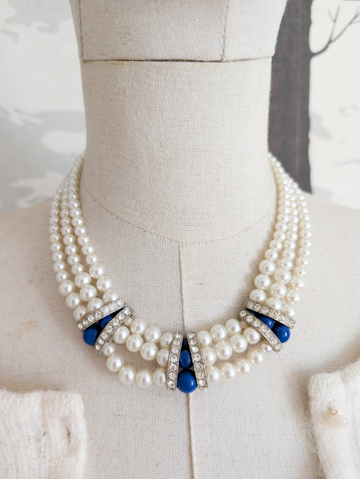 Collier de perles et perles bleues