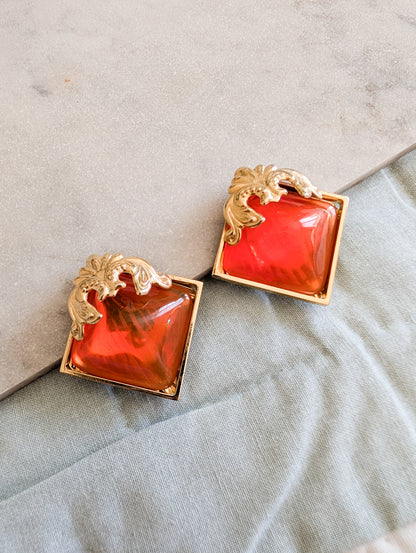 Boucles baroques orange vif