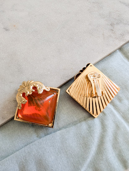 Boucles baroques orange vif