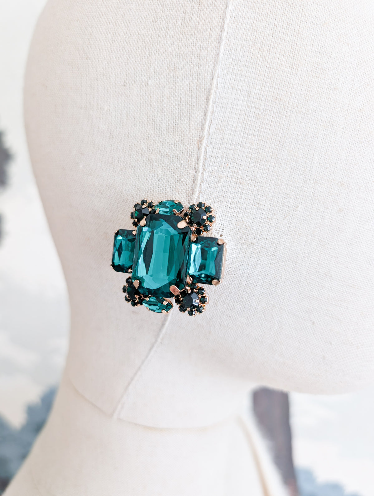 Grandes boucles joyaux verts