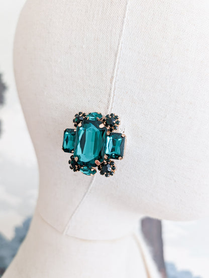 Grandes boucles joyaux verts