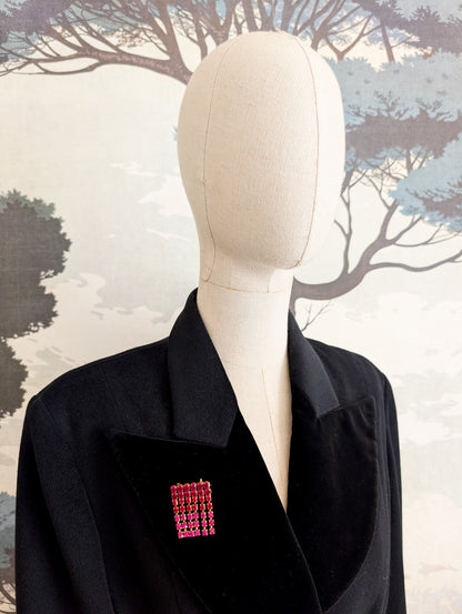 Broche cascade rouge rose