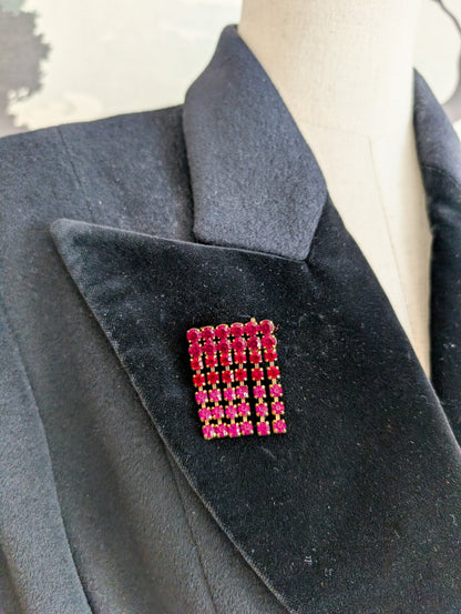 Broche cascade rouge rose