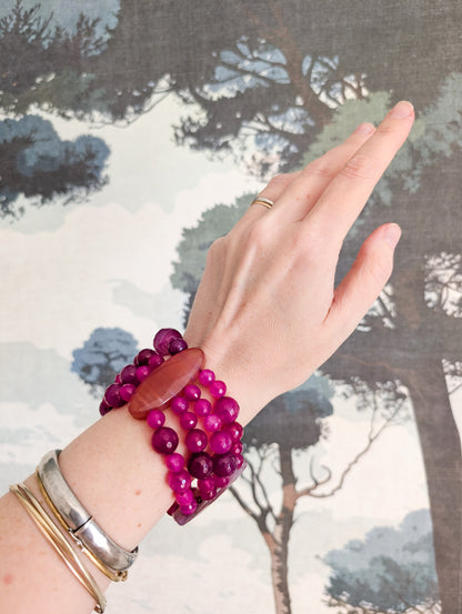 Bracelet en Agate Rose indien