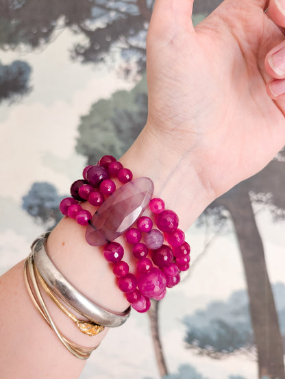 Bracelet en Agate Rose indien