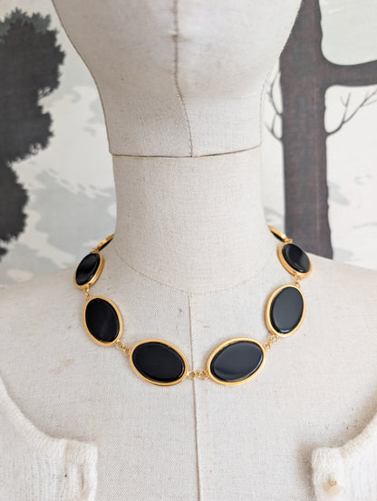 Collier cabochon noir Sharra Pagano