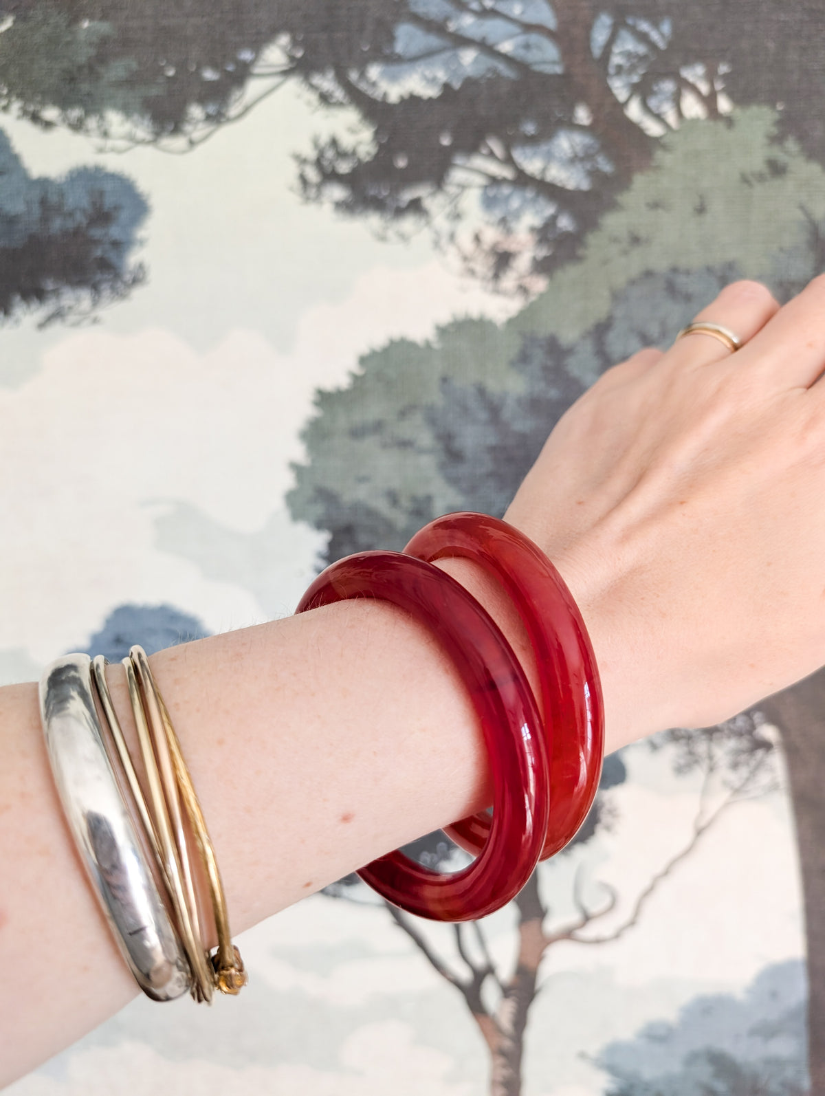 Lot de 2 bracelets italiens en verre
