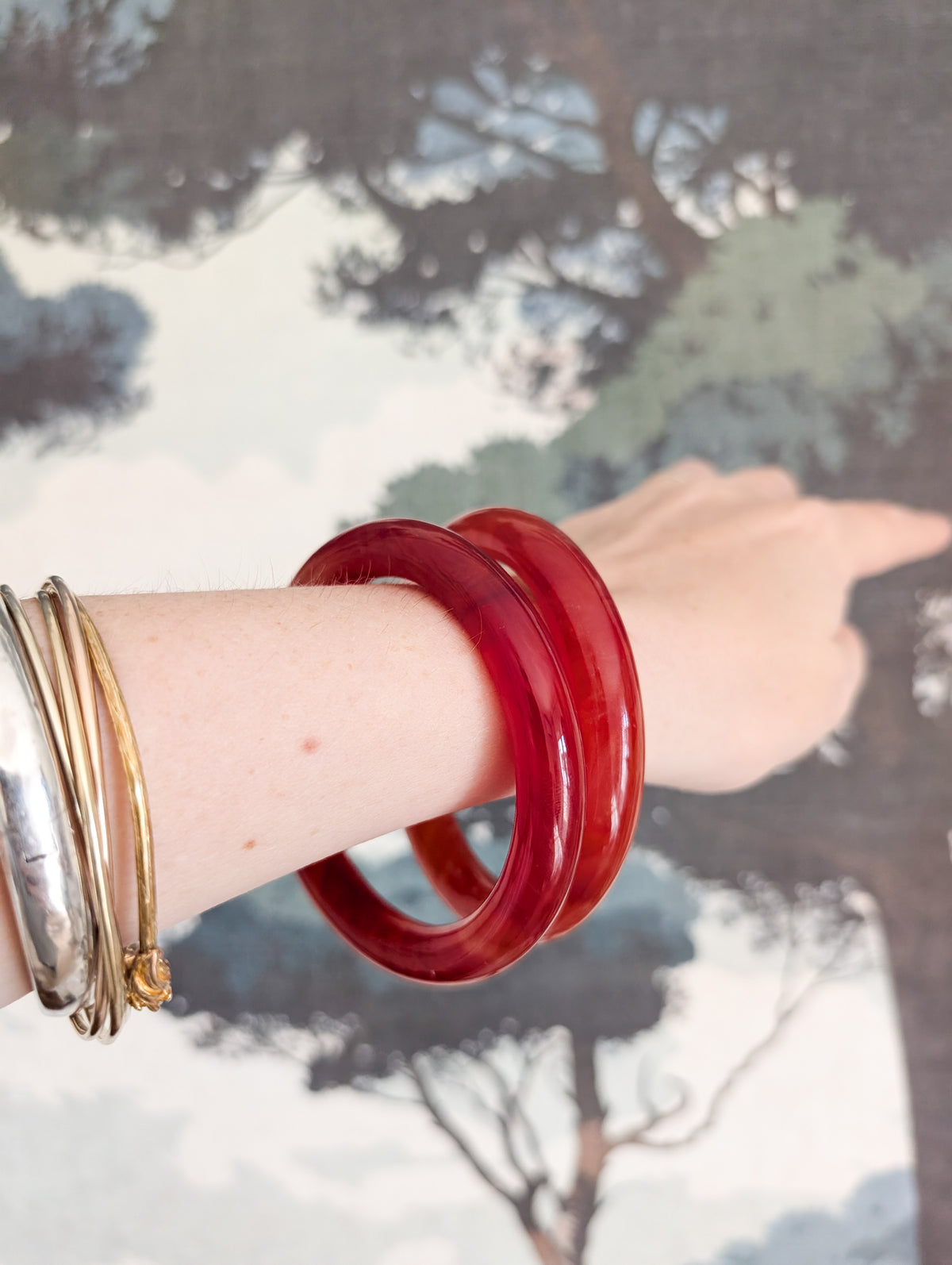 Lot de 2 bracelets italiens en verre