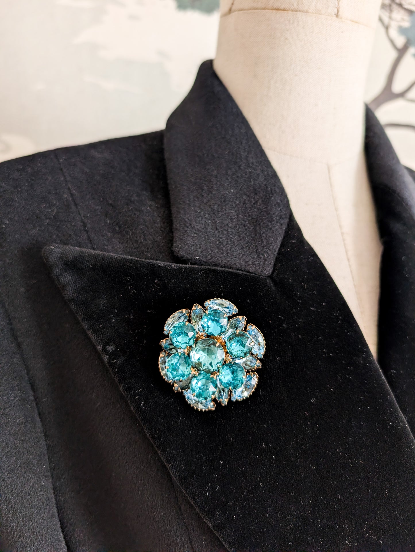 Broche cristaux 50's
