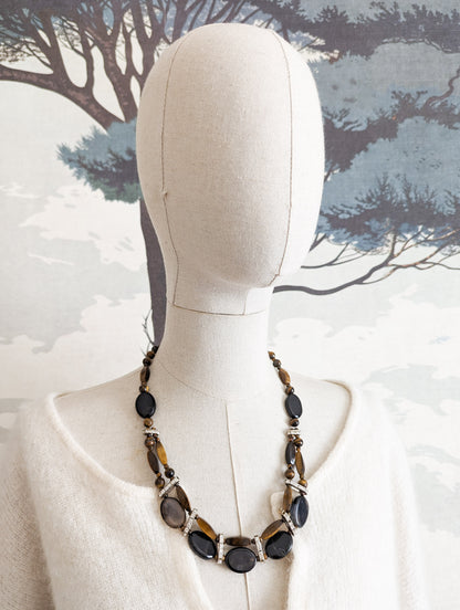 Collier œil de tigre et Agate