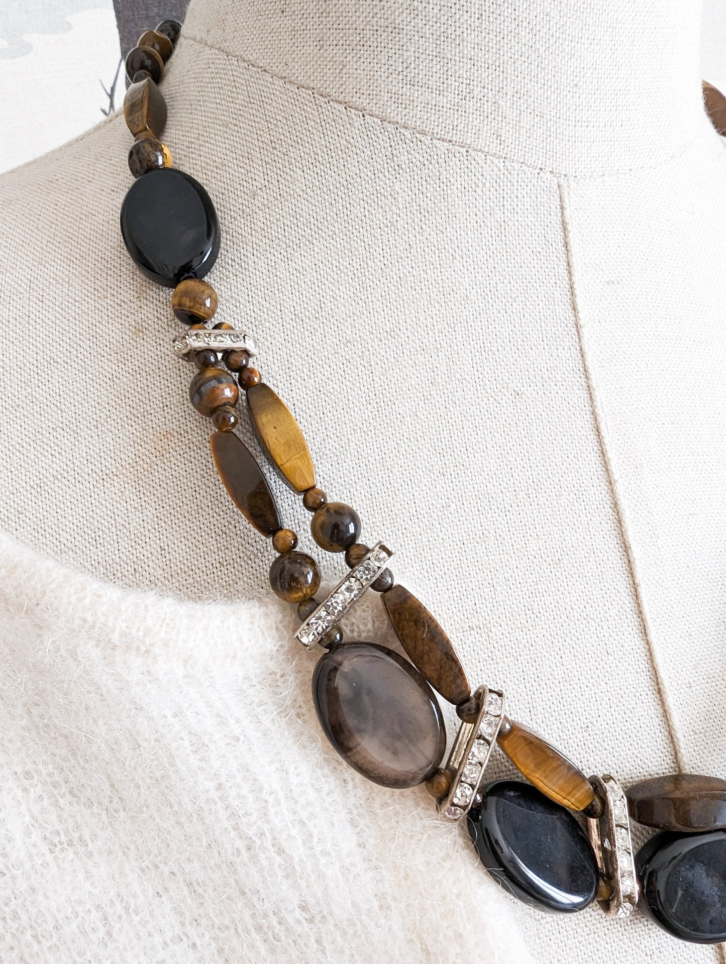 Collier œil de tigre et Agate