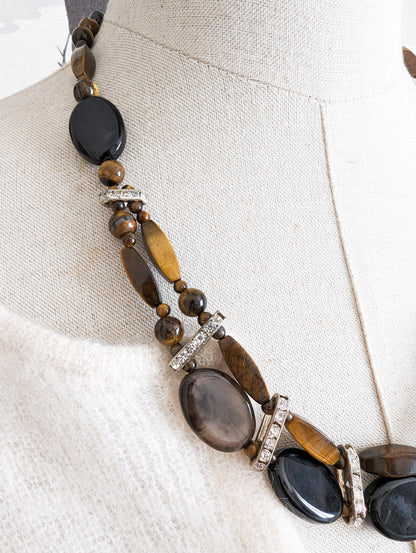 Collier œil de tigre et Agate