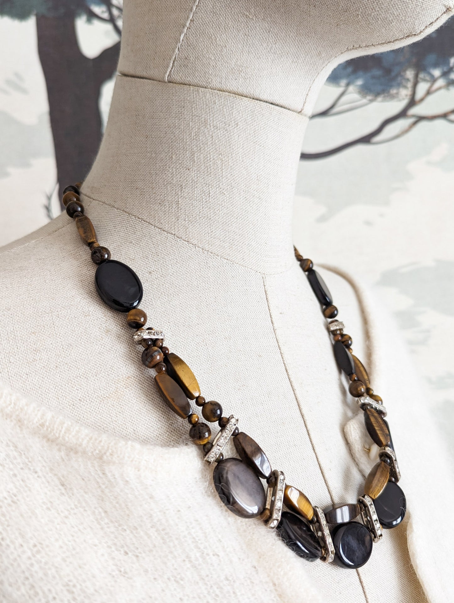 Collier œil de tigre et Agate